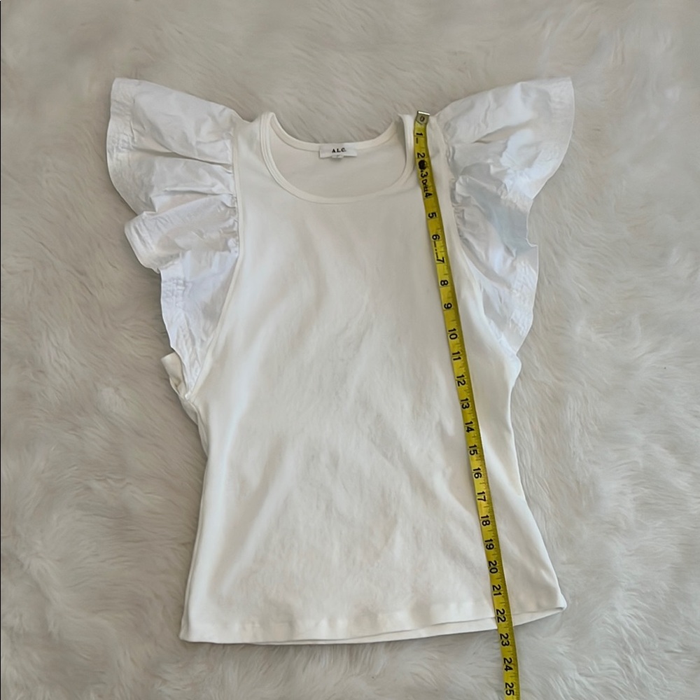 A.L.C. Cream Ruffle Sleeve Top - Picture 4 of 8